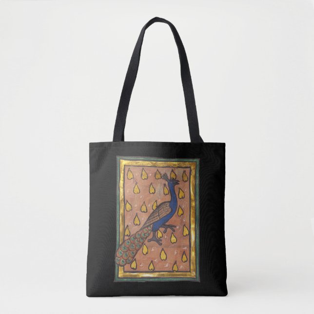 Medieval Bestiary Peacock c. 1270 Tote Bag (Front)