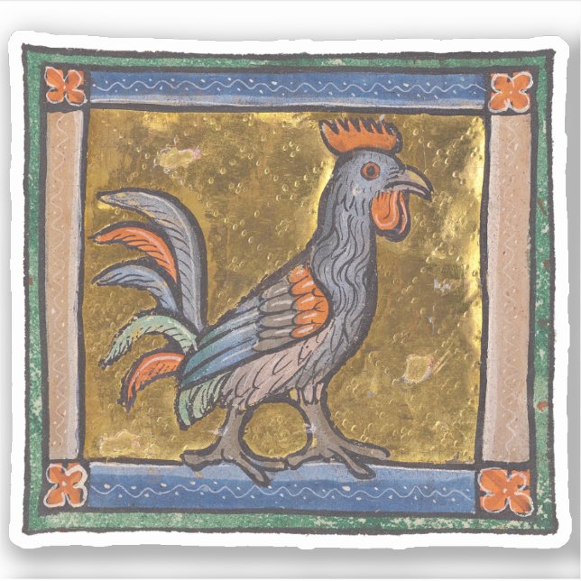 Medieval Bestiary Rooster c. 1270 (Front)