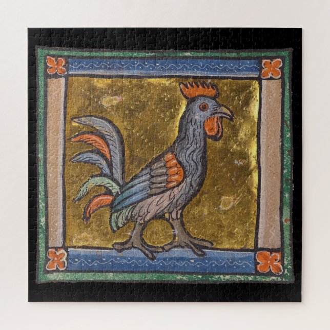 Medieval Bestiary Rooster c. 1270 Jigsaw Puzzle (Vertical)