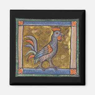 Medieval Bestiary Rooster c. 1270 Magnet