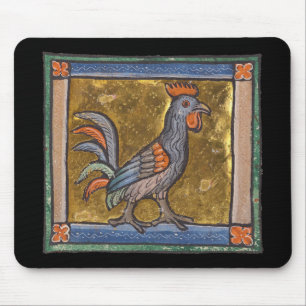 Medieval Bestiary Rooster c. 1270 Mouse Pad