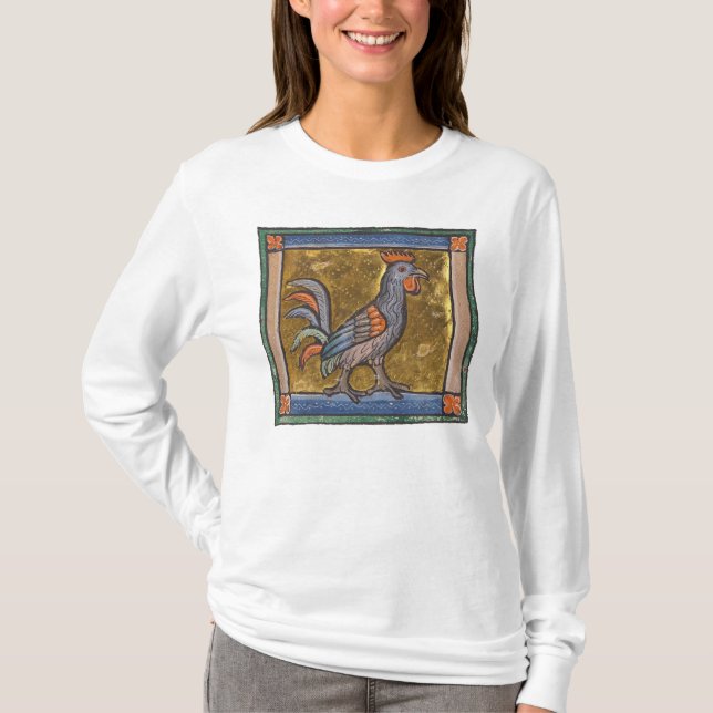 Medieval Bestiary Rooster c. 1270 T-Shirt (Front)