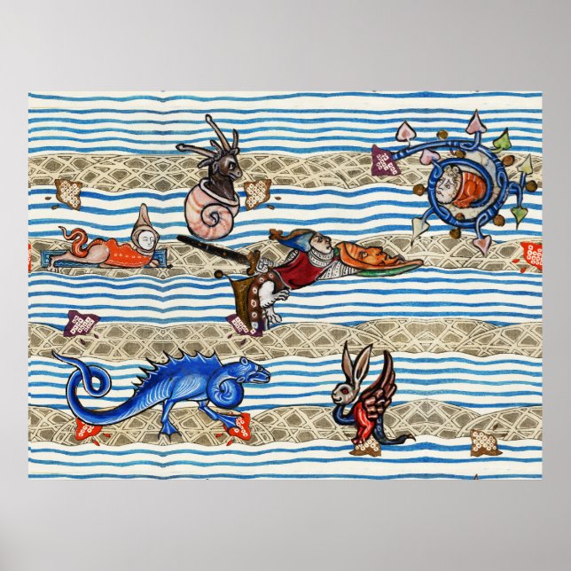 MEDIEVAL BESTIARY,SEA  MONSTERS FANTASY ANIMALS POSTER (Front)