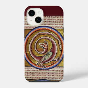 MEDIEVAL BESTIARY, SNAKE DRAGON CIRCLES  iPhone 14 CASE