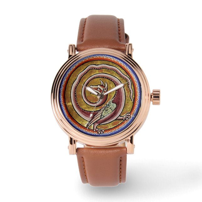 MEDIEVAL BESTIARY, SNAKE DRAGON CIRCLES  WATCH (Front)