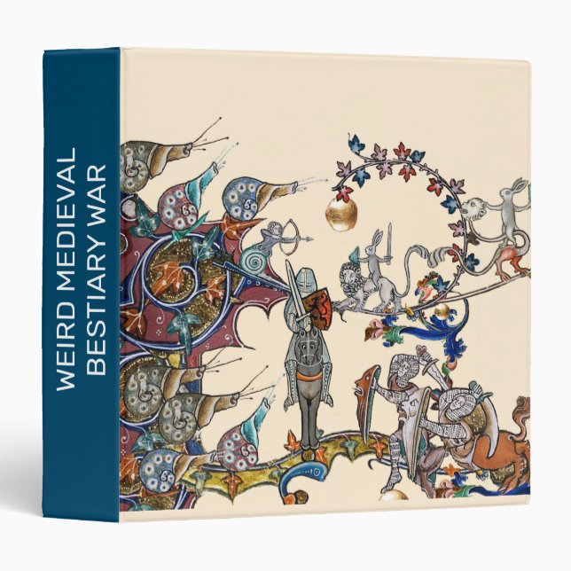 MEDIEVAL BESTIARY WAR, KNIGHTS,GIANT SNAILS Cream Binder (Front/Spine)