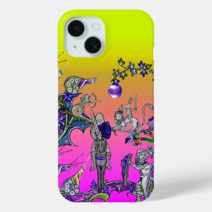 MEDIEVAL BESTIARY WAR, KNIGHTS,GIANT SNAILS Pink iPhone 15 Case