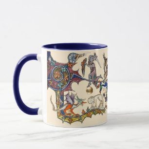MEDIEVAL BESTIARY WAR Snail vs Knight ,Dragon.Lion Mug