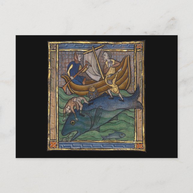 Medieval Bestiary Whale c. 1270 Postcard (Front)