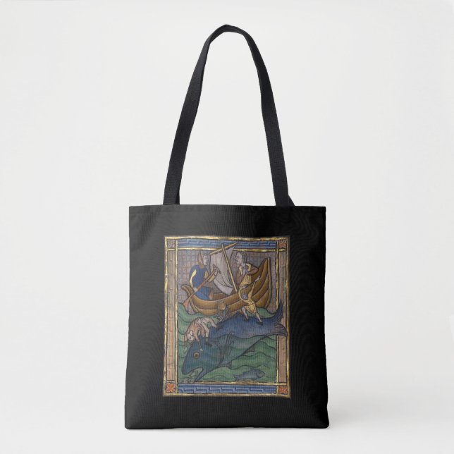Medieval Bestiary Whale c. 1270 Tote Bag (Front)