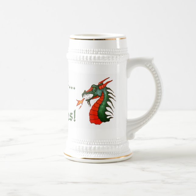 Medieval Beware of Dragons Beer Stein (Right)