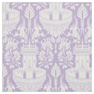 Medieval Birds and Fountains Fabric