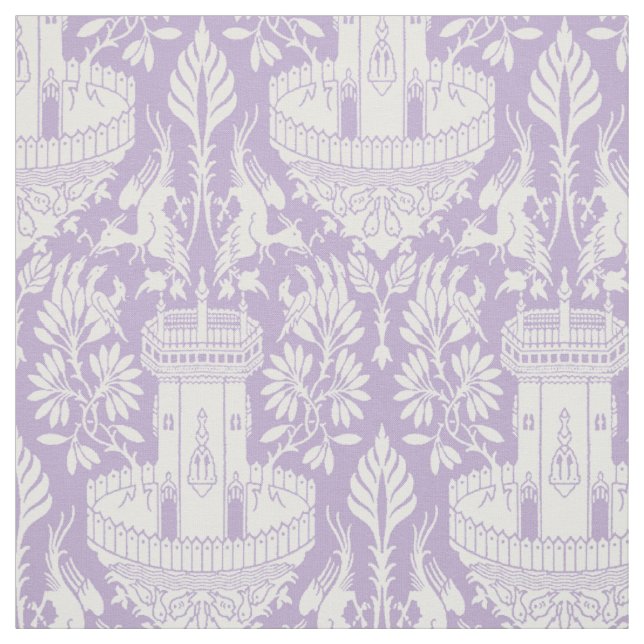 Medieval Birds and Fountains Fabric (Swatch)