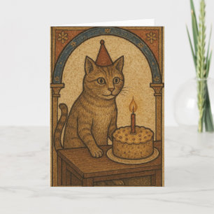 Medieval Birthday Cat Card