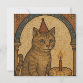 Medieval Birthday Cat Card