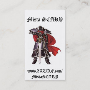Medieval Black Knight Sword Profile Business Card