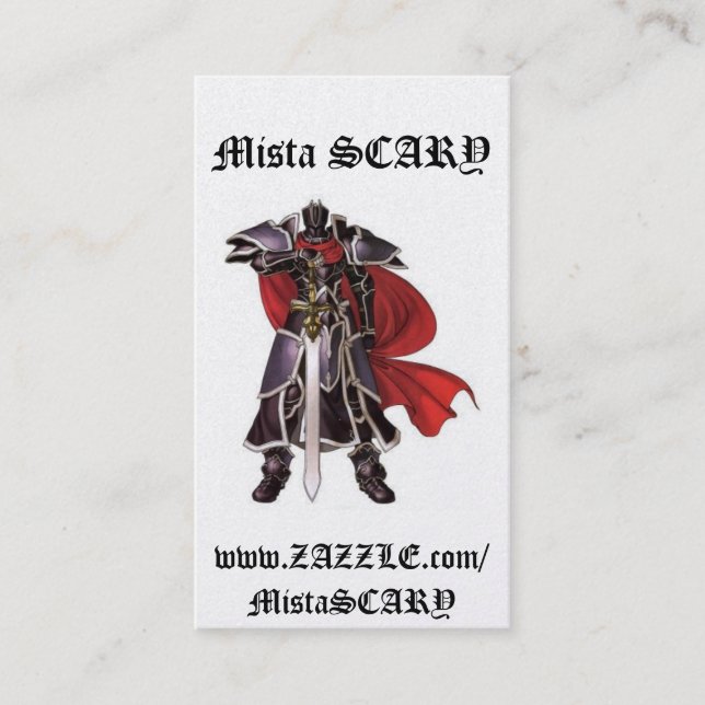 Medieval Black Knight Sword Profile Card Custom (Front)
