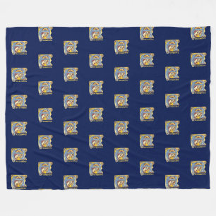 Medieval Blue and Red Ivy Illuminated Letter A Fleece Blanket