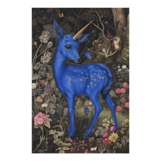 Medieval Blue Fawnicorn Photo Print