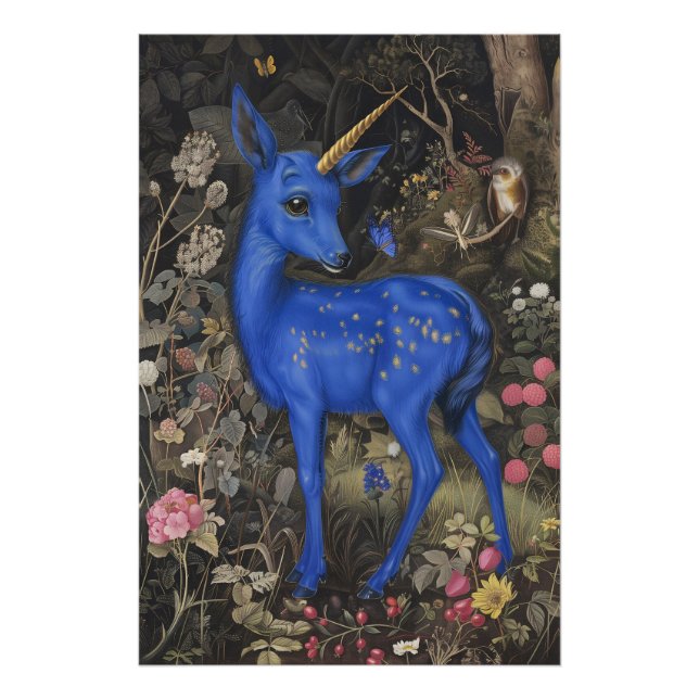 Medieval Blue Fawnicorn Photo Print (Front)