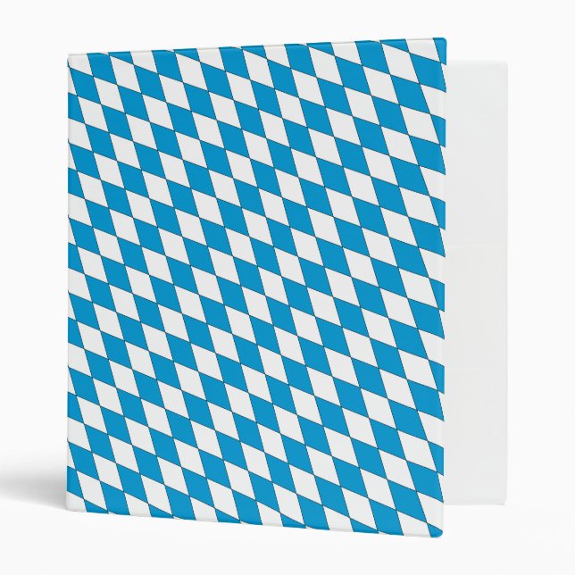 Medieval Blue White Bavaria Lozenges Pattern 3 Rin Binder (Front/Inside)