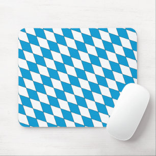 Medieval Blue White Bavaria Lozenges Pattern Mouse Pad