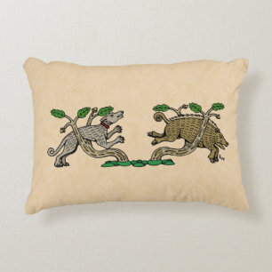 Medieval Boar Hunt Decorative Pillow