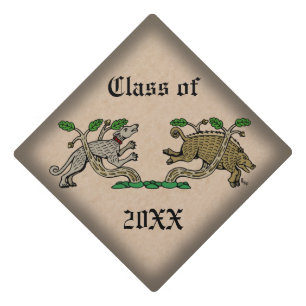Medieval Boar Hunt Graduation Cap Topper