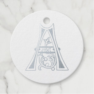 Medieval Botanical Decorative Capital A Favour Tags