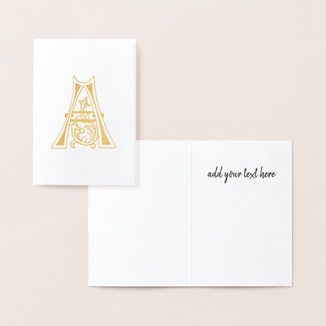 Medieval Botanical Decorative Capital A Foil Card (Display)