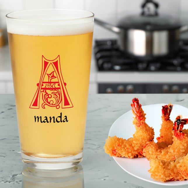 Medieval Botanical Decorative Capital A Glass (Creator Uploaded)