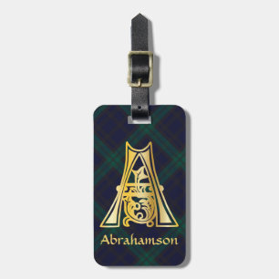 Medieval Botanical Decorative Capital A Luggage Tag