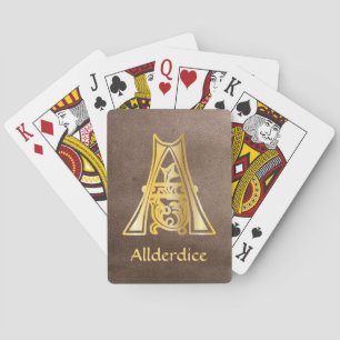 Medieval Botanical Decorative Capital A Playing Cards