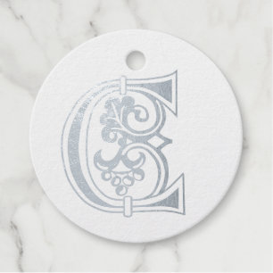 Medieval Botanical Decorative Capital C Favour Tags