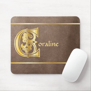 Medieval Botanical Decorative Capital C Mouse Pad