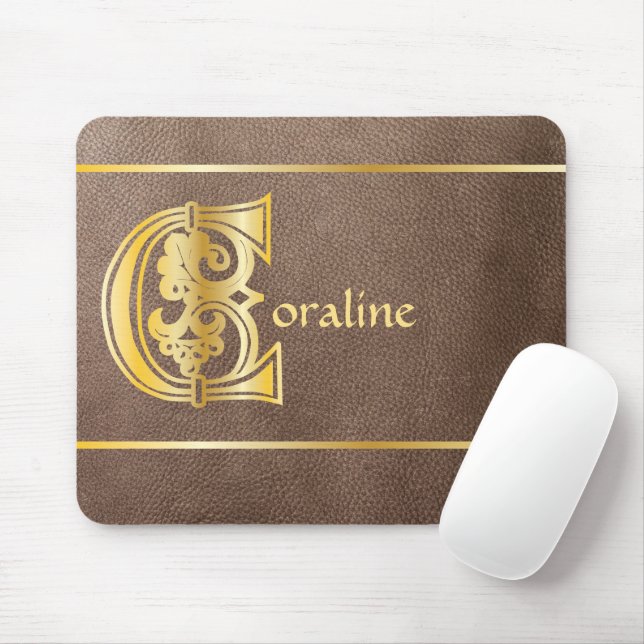 Medieval Botanical Decorative Capital C Mouse Pad (With Mouse)