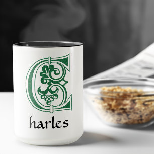 Medieval Botanical Decorative Capital C Mug