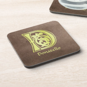Medieval Botanical Decorative Capital D Coaster