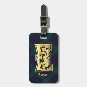 Medieval Botanical Decorative Capital E Luggage Tag