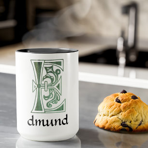 Medieval Botanical Decorative Capital E Mug