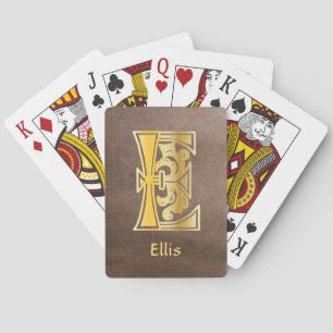 Medieval Botanical Decorative Capital E Playing Cards