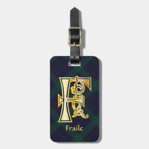 Medieval Botanical Decorative Capital F Luggage Tag