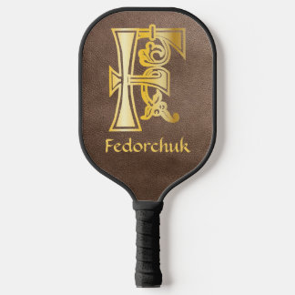 Medieval Botanical Decorative Capital F Pickleball Paddle