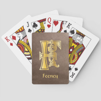 Medieval Botanical Decorative Capital F Playing Cards