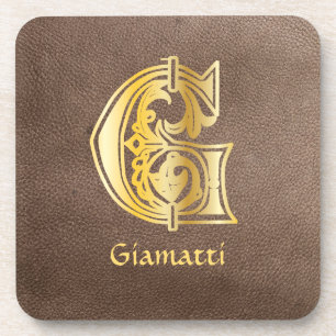 Medieval Botanical Decorative Capital G Coaster