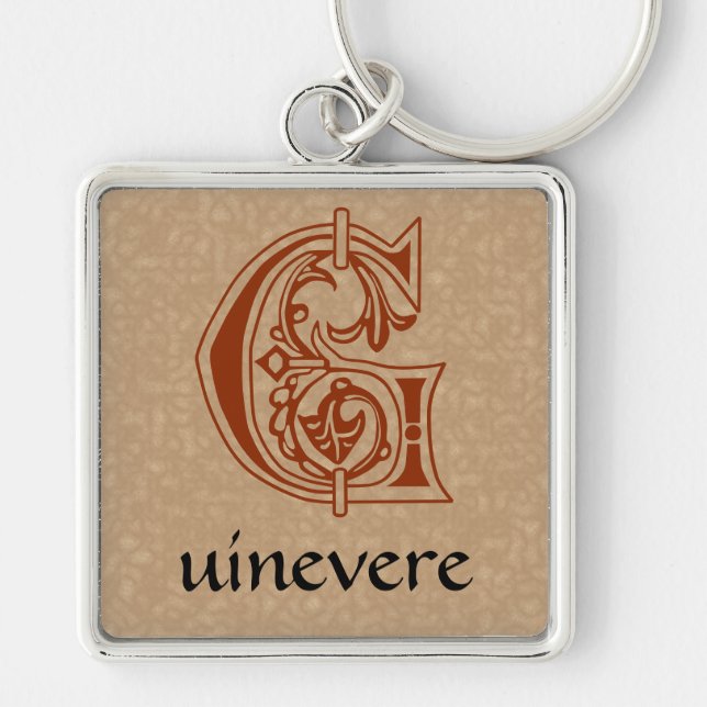 Medieval Botanical Decorative Capital G Keychain (Front)