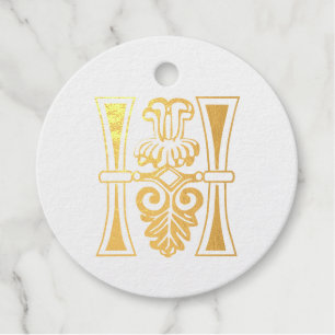 Medieval Botanical Decorative Capital H Favour Tags