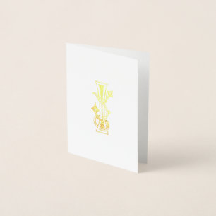 Medieval Botanical Decorative Capital I Foil Card