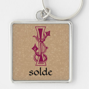 Medieval Botanical Decorative Capital I Keychain