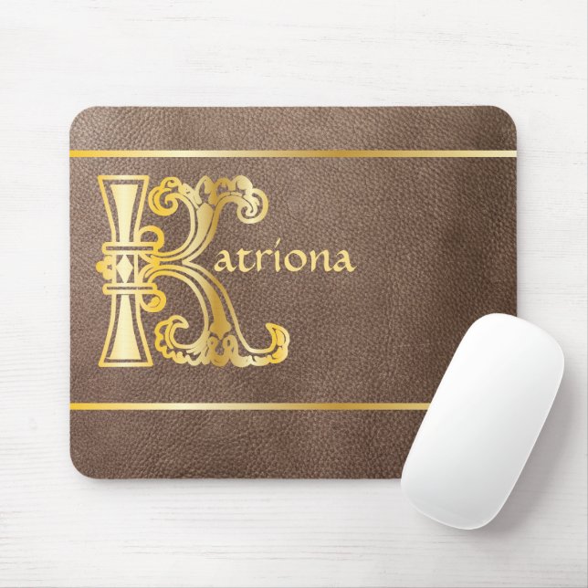 Medieval Botanical Decorative Capital K Mouse Pad (With Mouse)